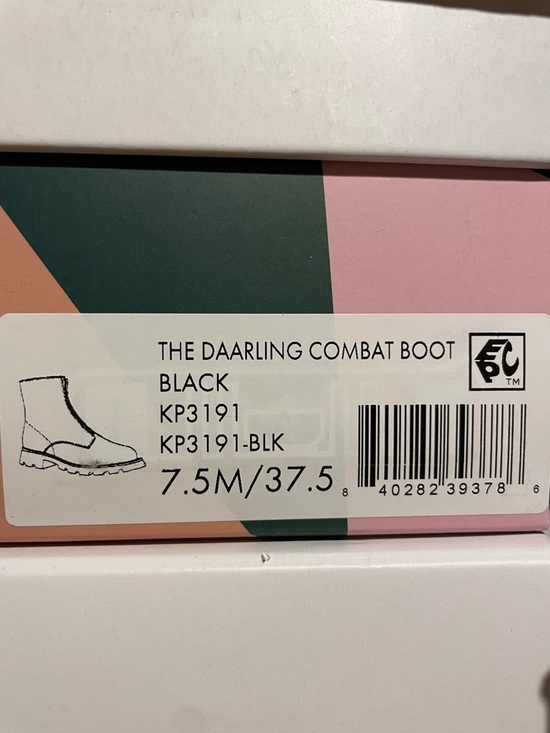 NIB Katy Perry Daarling Combat Shiny Black Lug Sole Zip Up Boots Various Sizes - Picture 12 of 12